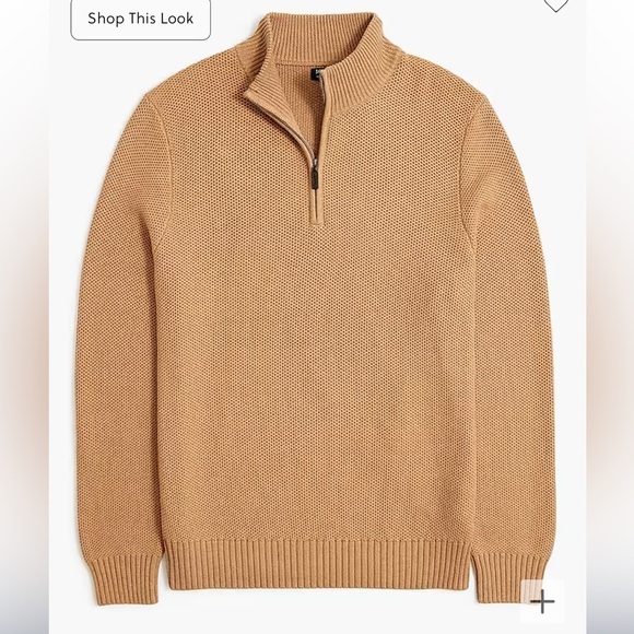 J crew Cotton honeycomb knit half-zip - Picture 3 of 5
